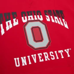 Men Mitchell & Ness Hoodies & Sweatshirts-Pre-Game Ss Fleece Hoodie Ohio State