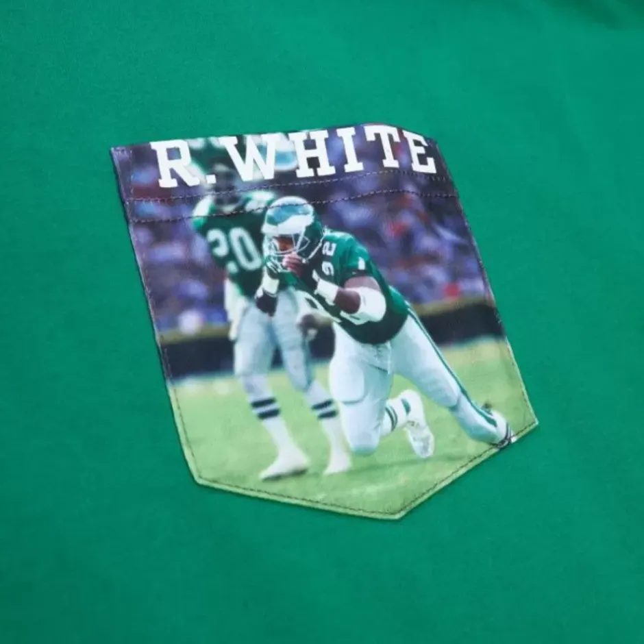 Men Mitchell & Ness T-Shirts & Tops-Premium Pocket Photo Tee Philadelphia Eagles Reggie White