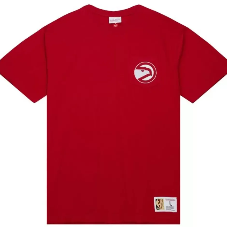 Men Mitchell & Ness T-Shirts & Tops-Premium Pocket Tee Atlanta Hawks