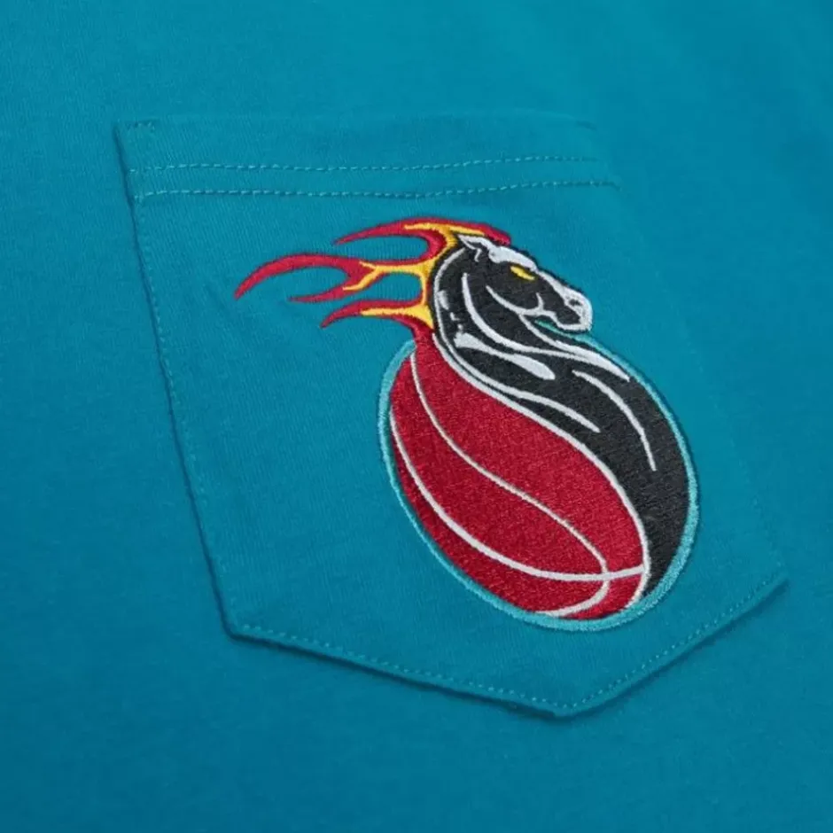 Men Mitchell & Ness T-Shirts & Tops-Premium Pocket Tee Detroit Pistons