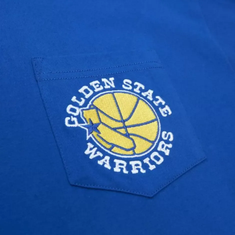 Men Mitchell & Ness T-Shirts & Tops-Premium Pocket Tee Golden State Warriors