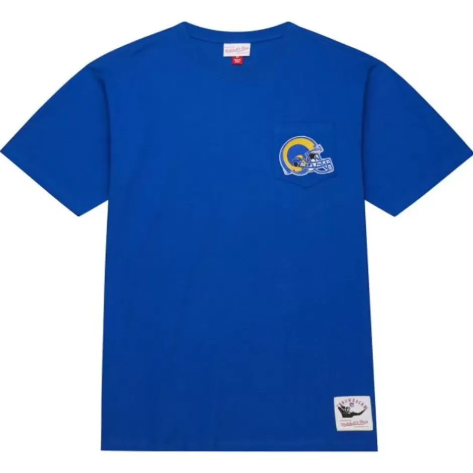Men Mitchell & Ness T-Shirts & Tops-Premium Pocket Tee Los Angeles Rams