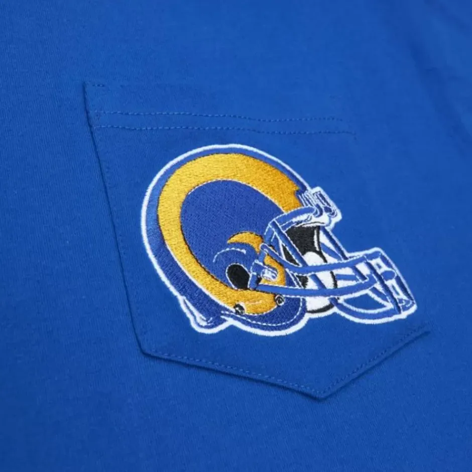 Men Mitchell & Ness T-Shirts & Tops-Premium Pocket Tee Los Angeles Rams