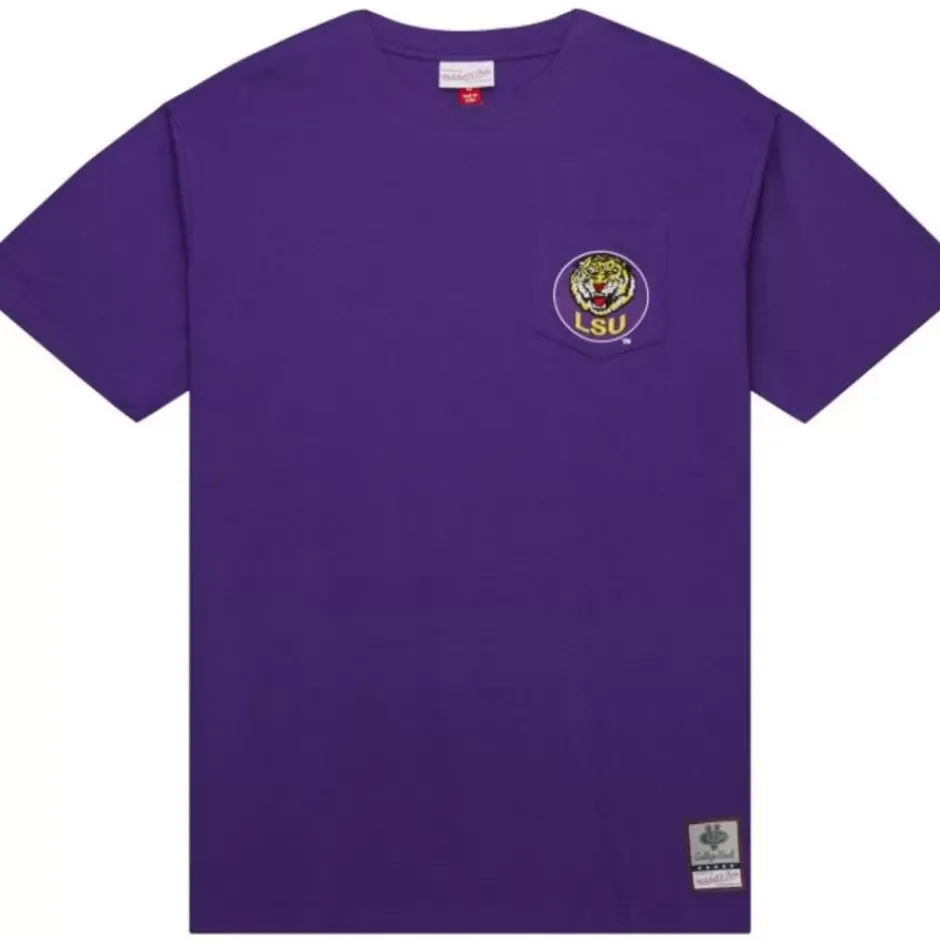 Men Mitchell & Ness T-Shirts & Tops-Premium Pocket Tee Louisiana State University