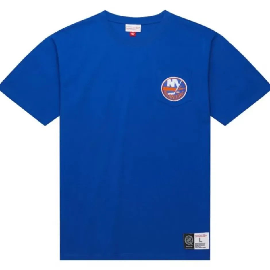 Men Mitchell & Ness T-Shirts & Tops-Premium Pocket Tee New York Islanders