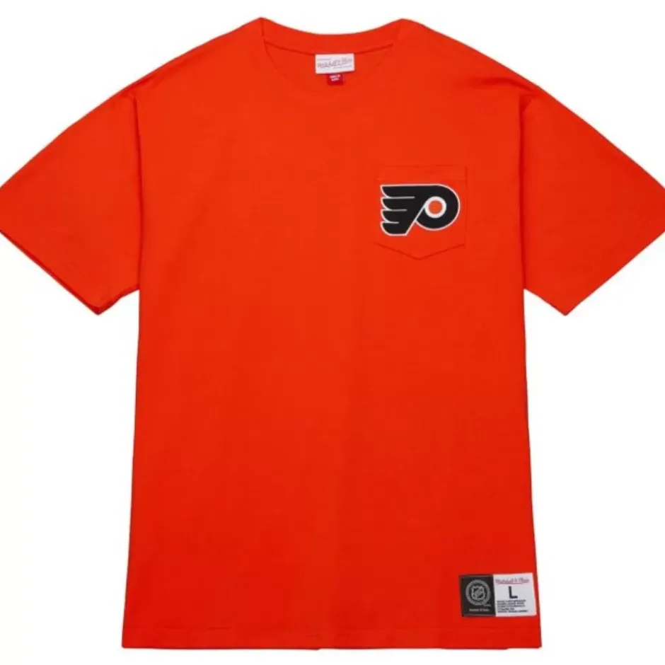 Men Mitchell & Ness T-Shirts & Tops-Premium Pocket Tee Philadelphia Flyers
