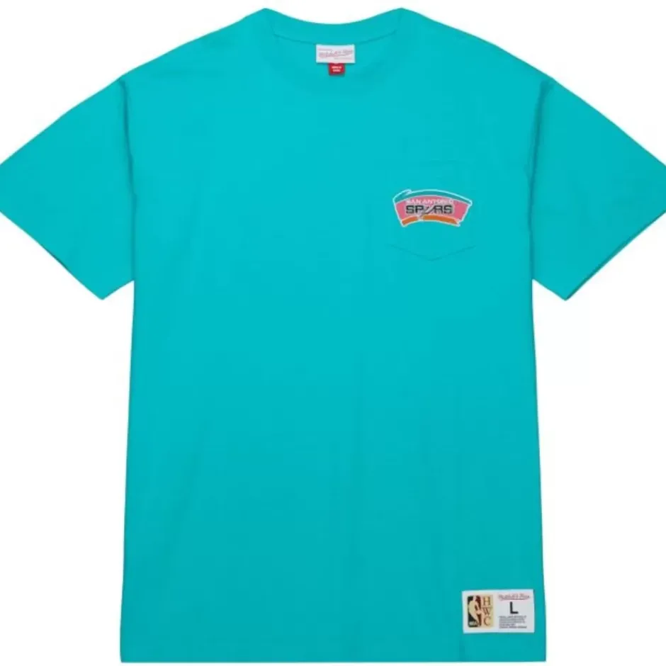 Men Mitchell & Ness T-Shirts & Tops-Premium Pocket Tee San Antonio Spurs