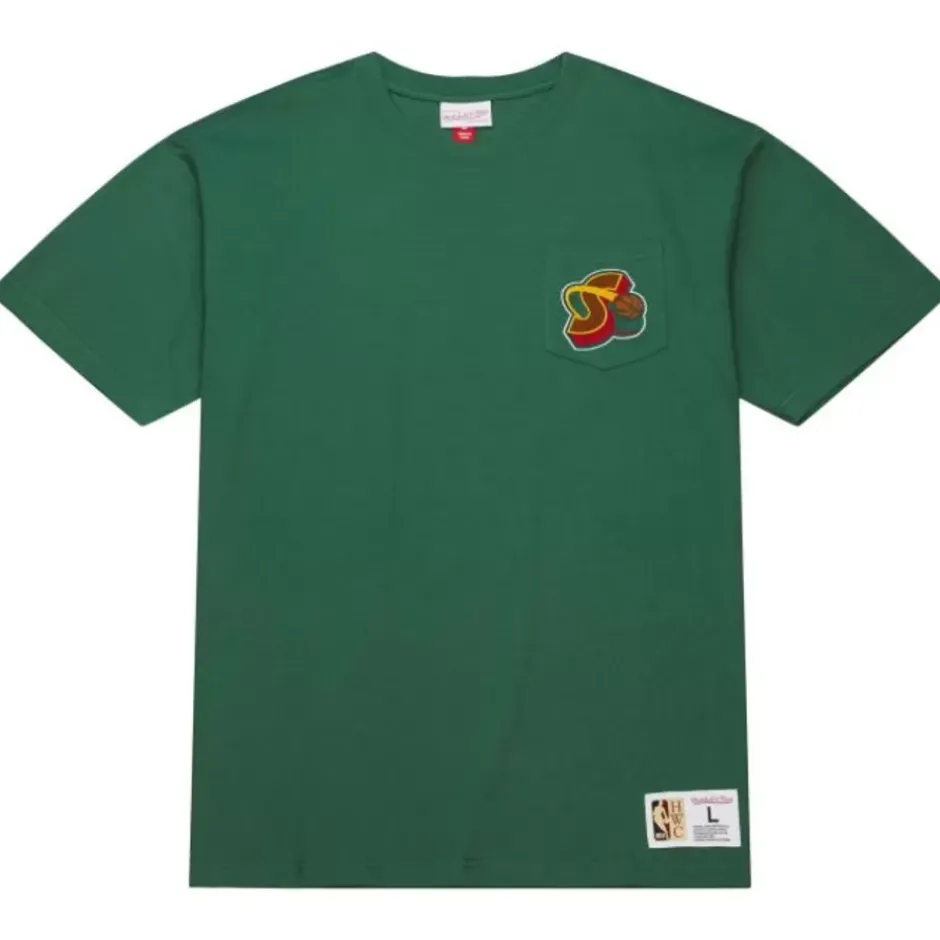 Men Mitchell & Ness T-Shirts & Tops-Premium Pocket Tee Seattle Supersonics