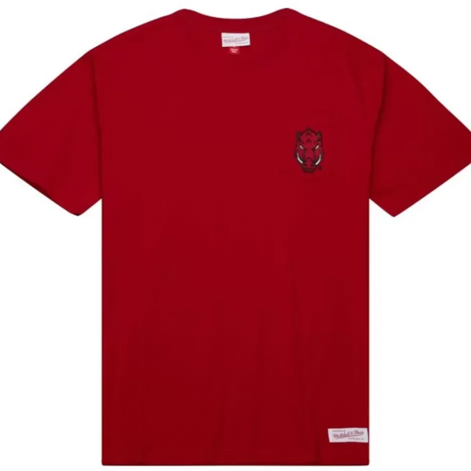 Men Mitchell & Ness T-Shirts & Tops-Premium Pocket Tee University Of Arkansas