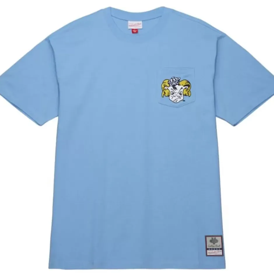 Men Mitchell & Ness T-Shirts & Tops-Premium Pocket Tee University Of North Carolina