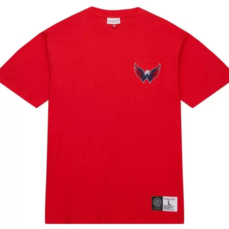 Men Mitchell & Ness T-Shirts & Tops-Premium Pocket Tee Washington Capitals