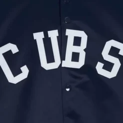 Men Mitchell & Ness Jackets & Outerwear-Primetime Lightweight Satin Jacket Chicago Cubs