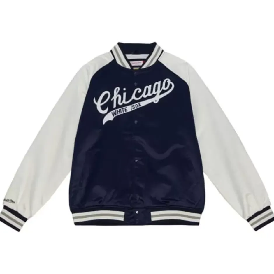 Men Mitchell & Ness Jackets & Outerwear-Primetime Lightweight Satin Jacket Chicago White Sox