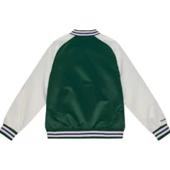 Men Mitchell & Ness Jackets & Outerwear-Primetime Lightweight Satin Jacket Milwaukee Bucks