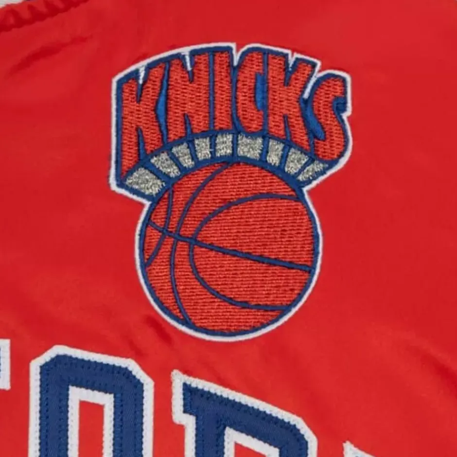 Men Mitchell & Ness Jackets & Outerwear-Primetime Lightweight Satin Jacket New York Knicks