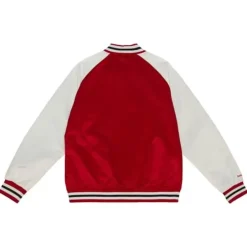 Men Mitchell & Ness Jackets & Outerwear-Primetime Lightweight Satin Jacket Chicago Bulls