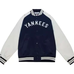 Men Mitchell & Ness Jackets & Outerwear-Primetime Lightweight Satin Jacket New York Yankees