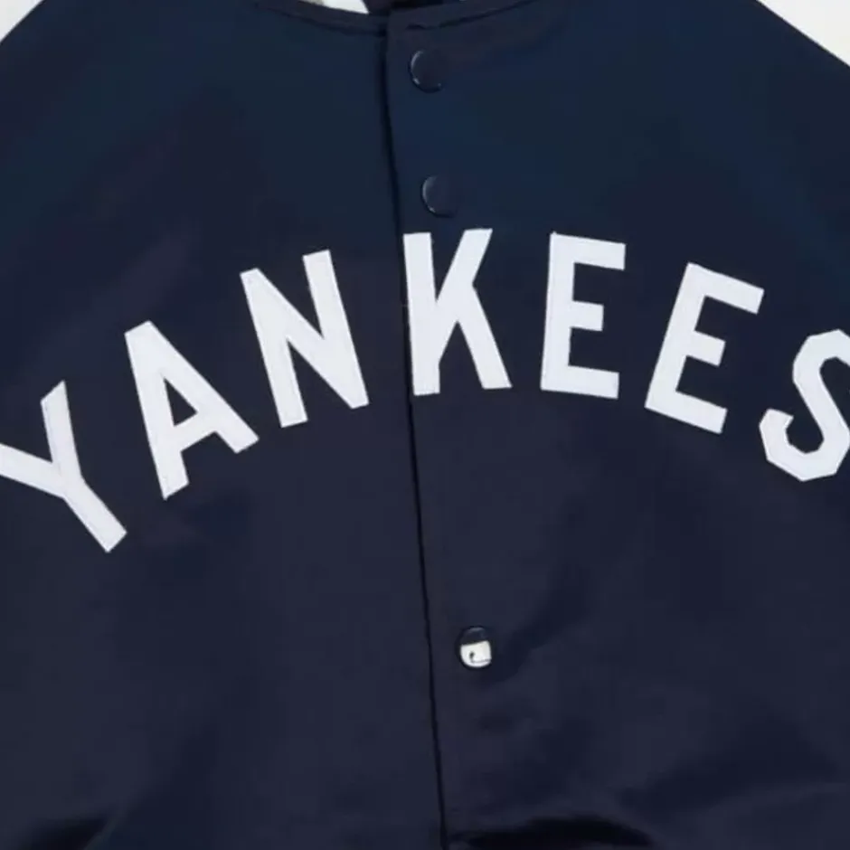 Men Mitchell & Ness Jackets & Outerwear-Primetime Lightweight Satin Jacket New York Yankees