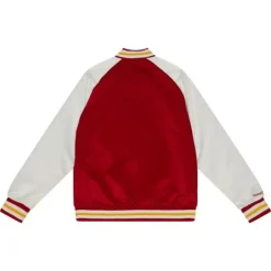 Men Mitchell & Ness Jackets & Outerwear-Primetime Lightweight Satin Jacket Houston Rockets