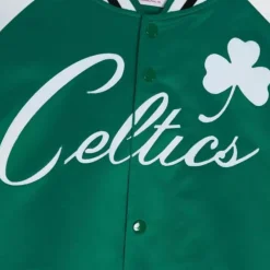 Men Mitchell & Ness Jackets & Outerwear-Primetime Lightweight Satin Jacket Boston Celtics