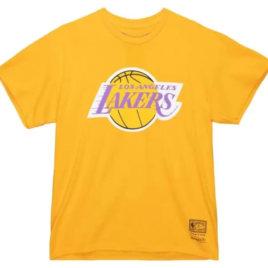 Men Mitchell & Ness T-Shirts & Tops-Puff Logo Tee Los Angeles Lakers
