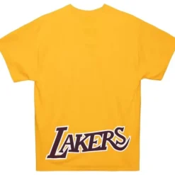 Men Mitchell & Ness T-Shirts & Tops-Puff Logo Tee Los Angeles Lakers