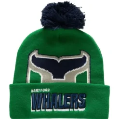 Mitchell & Ness Knit-Punch Out Pom Knit Hartford Whalers