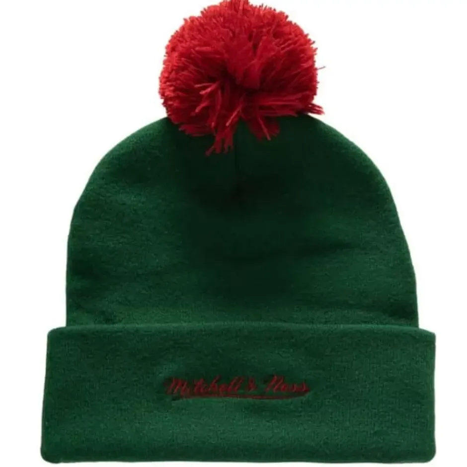 Mitchell & Ness Knit-Punch Out Pom Knit Minnesota Wild