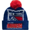 Mitchell & Ness Knit-Punch Out Pom Knit New York Rangers