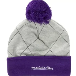 Mitchell & Ness Knit-Quilted Pom Beanie Hwc Los Angeles Lakers