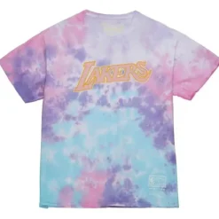 Men Mitchell & Ness T-Shirts & Tops-Rainbow Sherbet Tee Los Angeles Lakers