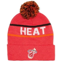 Mitchell & Ness Knit-Reload 2.0 Pom Knit Beanie Miami Heat