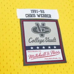 Mitchell & Ness Nba Swingman-Replica Chris Webber University Of Michigan Maize 1991 Jersey