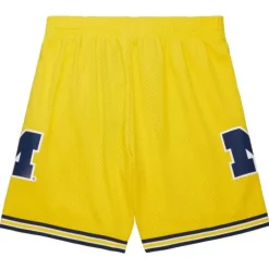 Men Mitchell & Ness Shorts-Replica University Of Michigan Maize 1991 Shorts