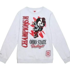 Men Mitchell & Ness Hoodies & Sweatshirts-Retro Brush Crew Ohio State