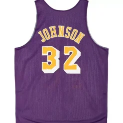 Men Mitchell & Ness T-Shirts & Tops-Reversible Mesh Tank Los Angeles Lakers Magic Johnson