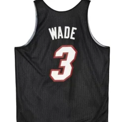 Men Mitchell & Ness T-Shirts & Tops-Reversible Mesh Tank Miami Heat Dwyane Wade