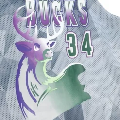 Men Mitchell & Ness T-Shirts & Tops-Reversible Mesh Tank Milwaukee Bucks Ray Allen