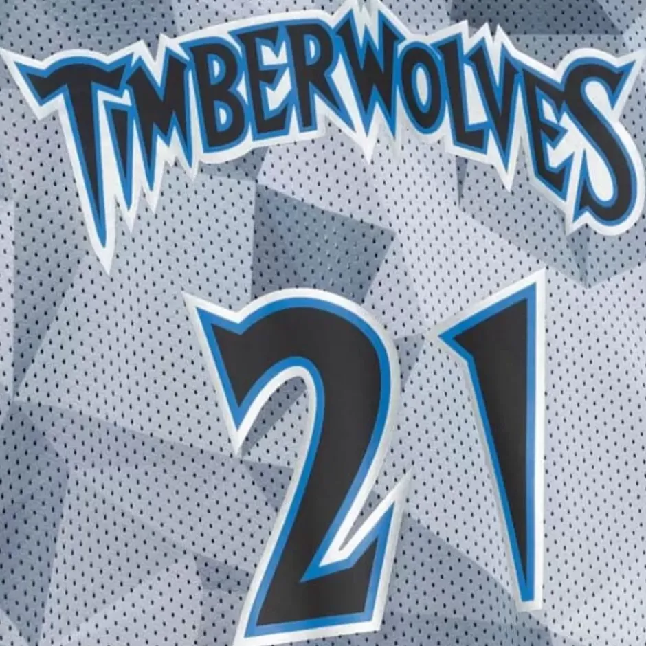 Men Mitchell & Ness T-Shirts & Tops-Reversible Mesh Tank Minnesota Timberwolves Kevin Garnett