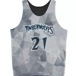 Men Mitchell & Ness T-Shirts & Tops-Reversible Mesh Tank Minnesota Timberwolves Kevin Garnett