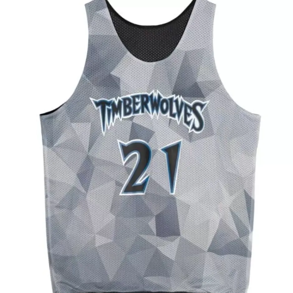Men Mitchell & Ness T-Shirts & Tops-Reversible Mesh Tank Minnesota Timberwolves Kevin Garnett