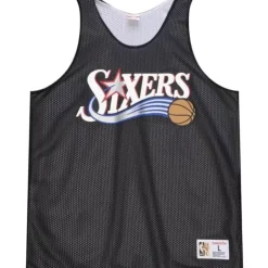 Men Mitchell & Ness T-Shirts & Tops-Reversible Mesh Tank Philadelphia 76Ers