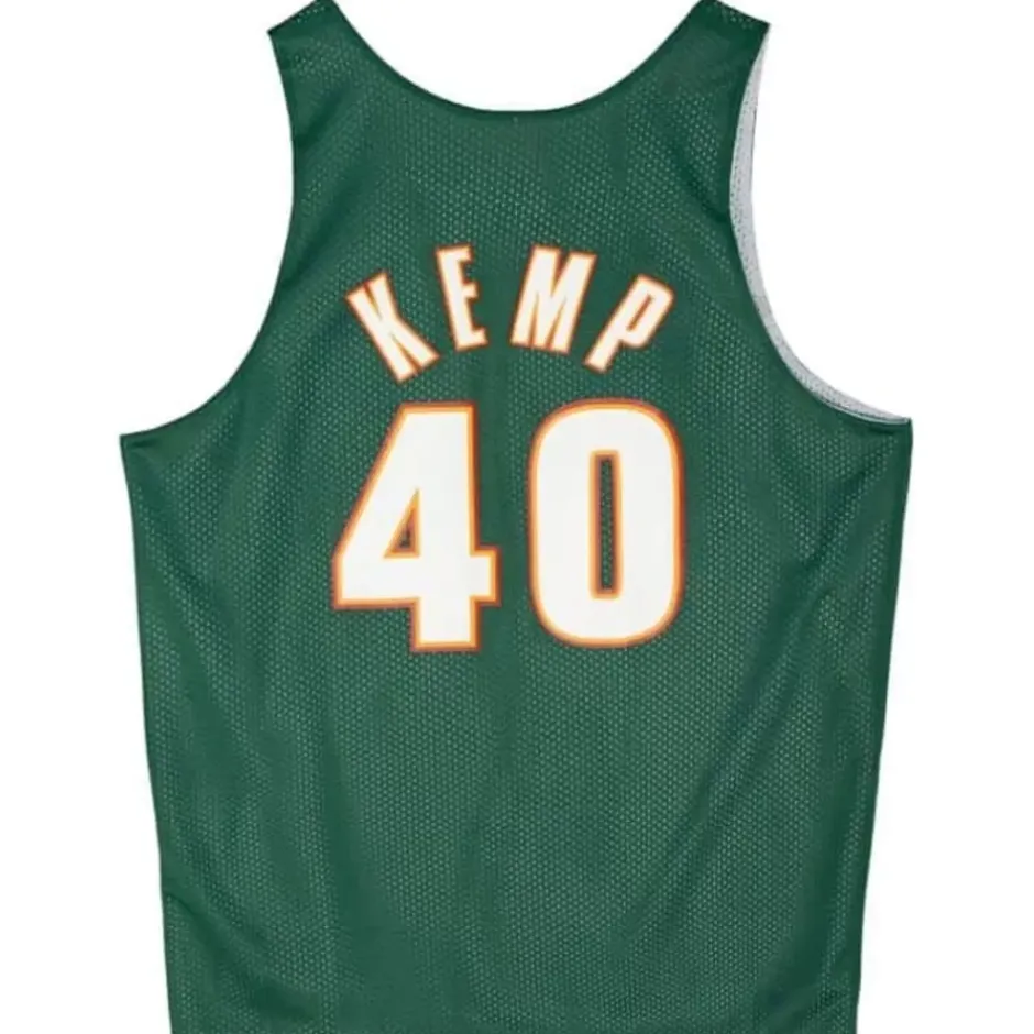 Men Mitchell & Ness T-Shirts & Tops-Reversible Mesh Tank Seattle Supersonics Shawn Kemp