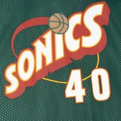 Men Mitchell & Ness T-Shirts & Tops-Reversible Mesh Tank Seattle Supersonics Shawn Kemp