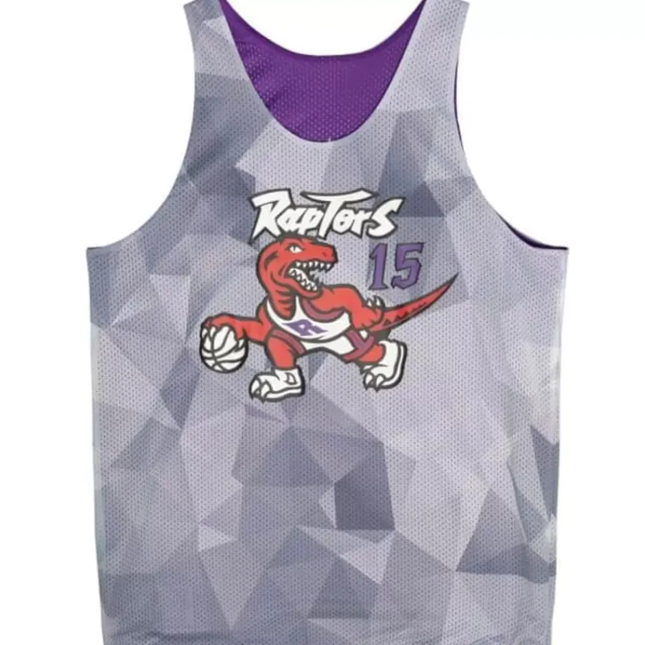 Men Mitchell & Ness T-Shirts & Tops-Reversible Mesh Tank Toronto Raptors Vince Carter