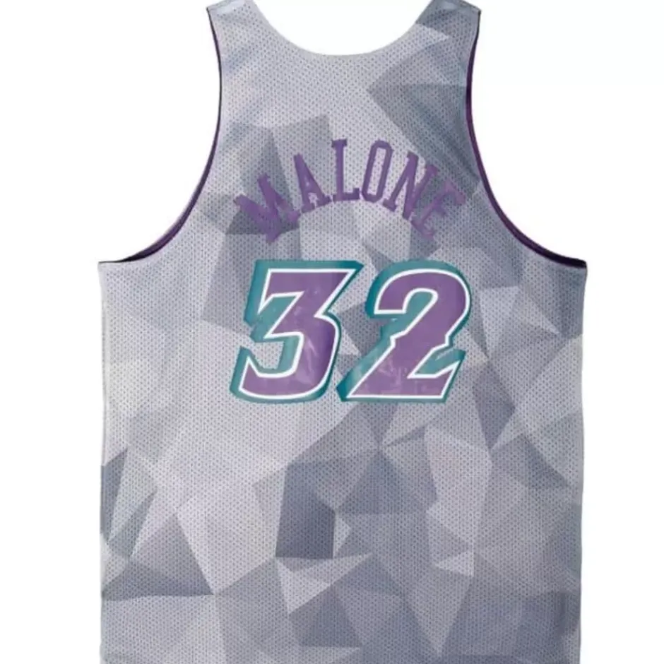 Men Mitchell & Ness T-Shirts & Tops-Reversible Mesh Tank Utah Jazz Karl Malone