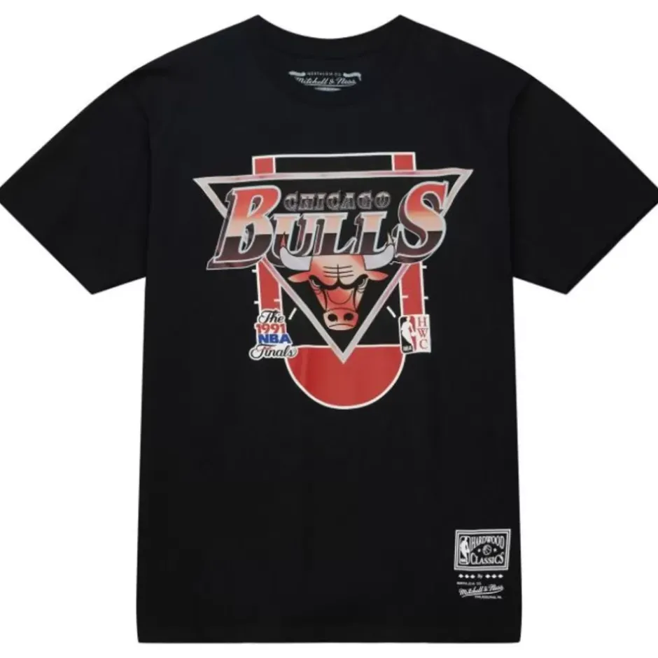 Men Mitchell & Ness T-Shirts & Tops-Rock On Tour Ss Tee Hwc Chicago Bulls