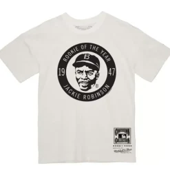 Men Mitchell & Ness T-Shirts & Tops-Rookie Tee Los Angeles Dodgers Jackie Robinson