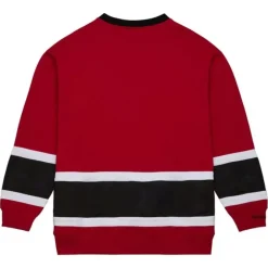 Men Mitchell & Ness Hoodies & Sweatshirts-Satin Insert Fleece Crew Chicago Blackhawks