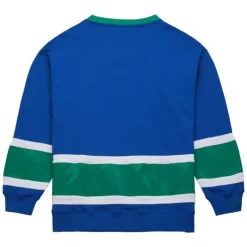 Men Mitchell & Ness Hoodies & Sweatshirts-Satin Insert Fleece Crew Hartford Whalers